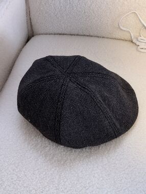 US Polo Association Classic Eight-Panel Newsboy Cap in Dark Charcoal